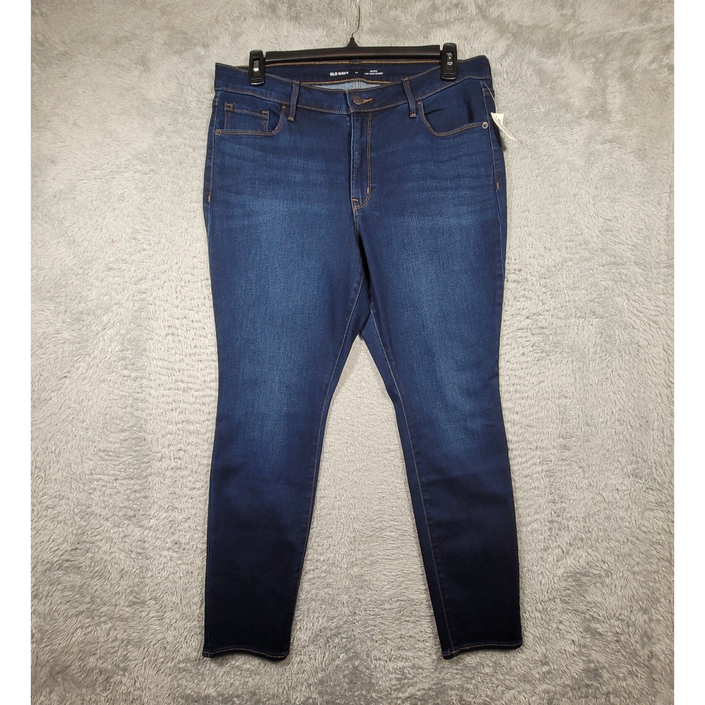 Old Navy Jeans Womens 16 Mid Rise Pop Icon Skinny Dark Wash 37x30